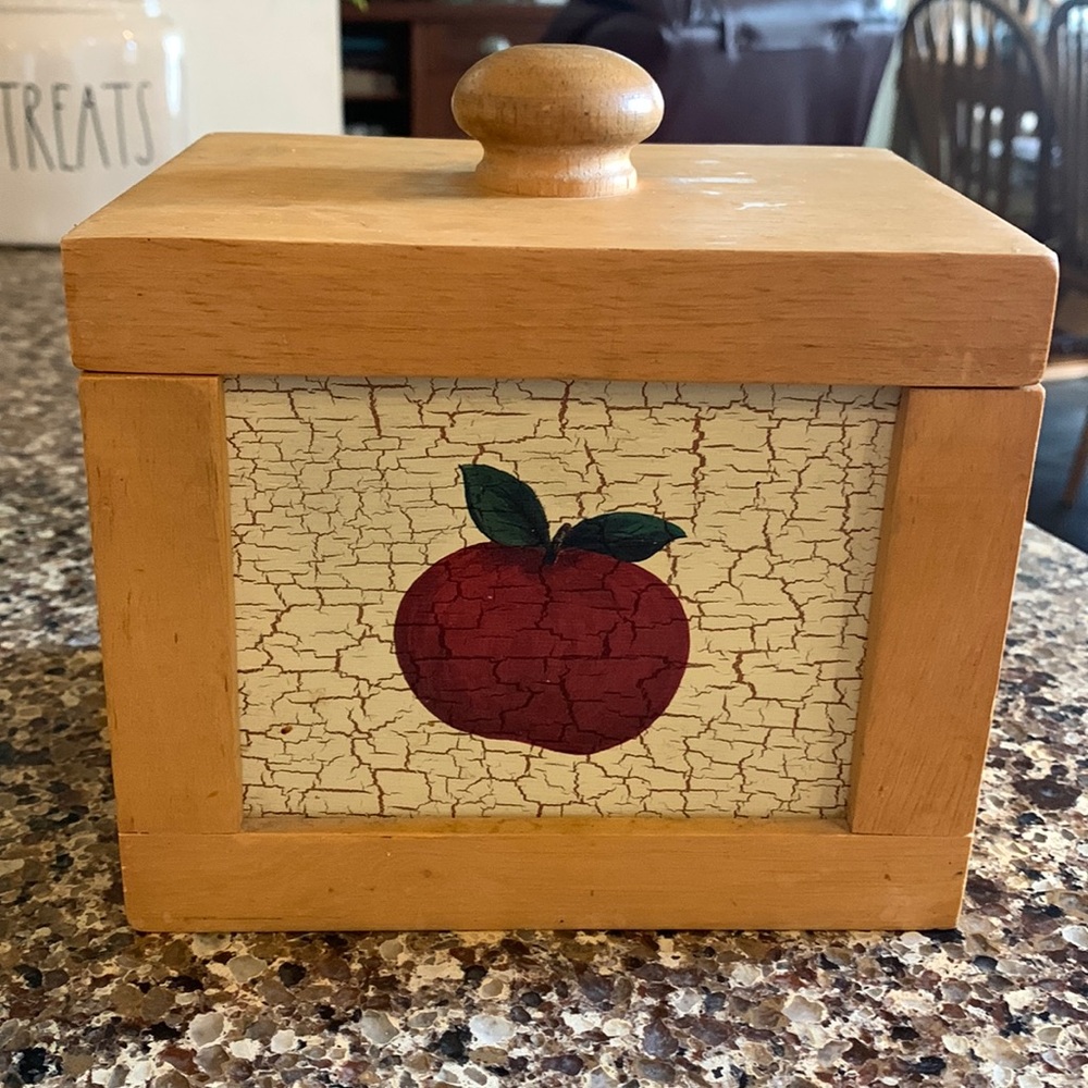 Wooden Apple Recipe Box
